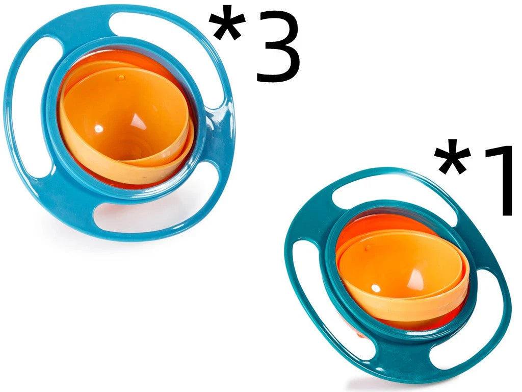 Rotating 360-degree spill-proof tableware bowl in vibrant colours