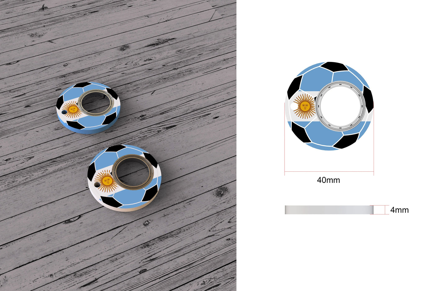 Football World Cup Fidget Spinner Keychain with Bottle Opener