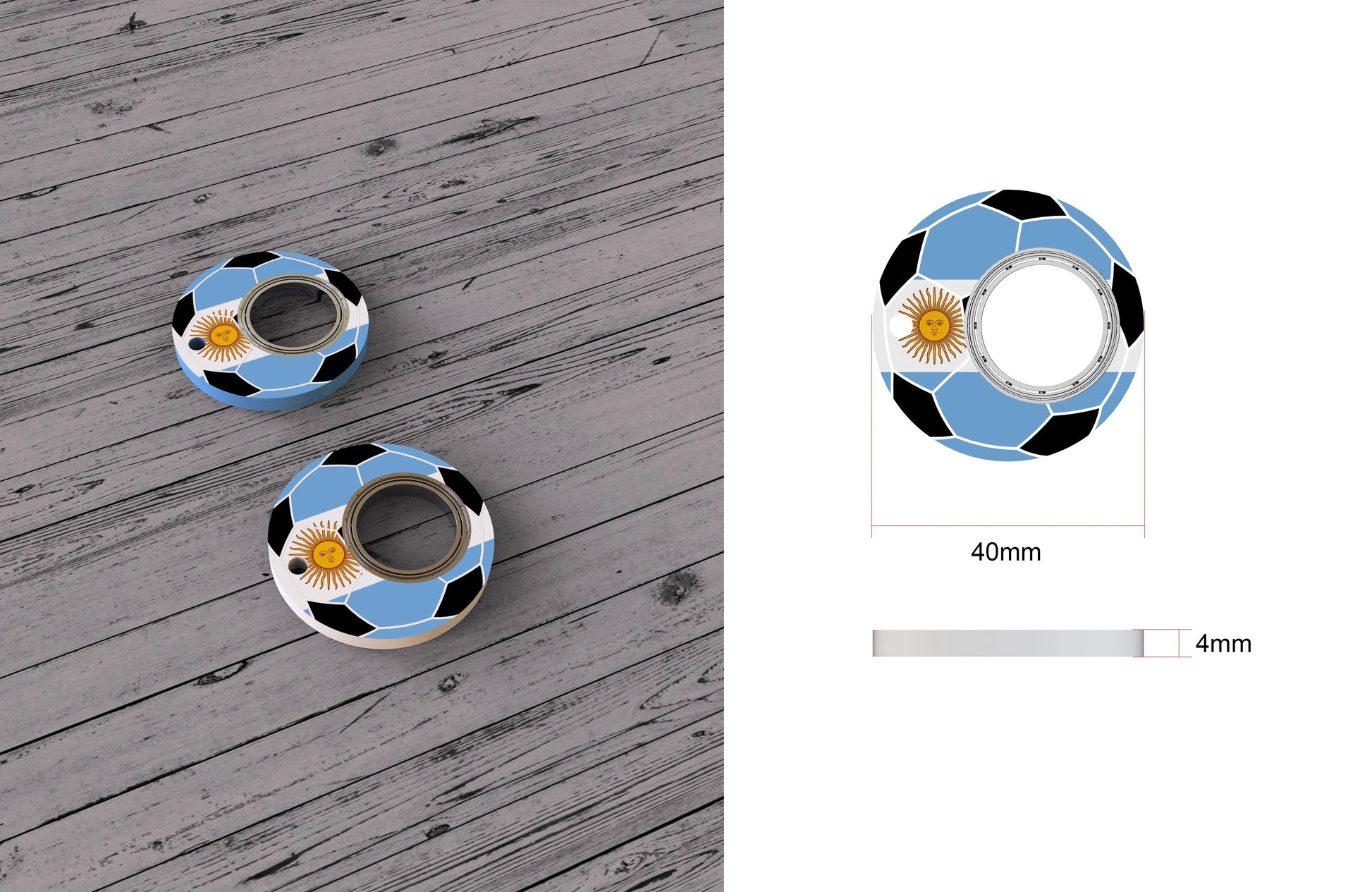 Football World Cup Fidget Spinner Keychain with Bottle Opener
