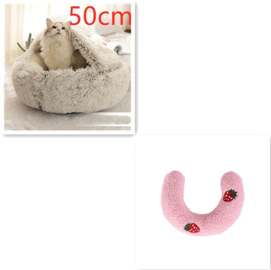 Cozy and comfortable 2-in-1 pet bed for cats and dogs, featuring plush, warm, and soft materials