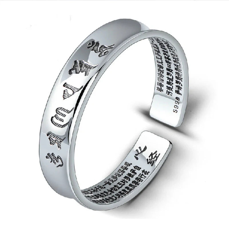 Elegant silver plated vintage bracelet with engraved text in a variety of styles