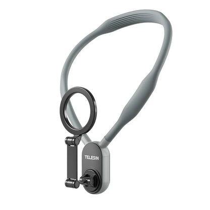 Hands-Free Magnetic Phone Mount for Neckwear with Silicone and Aluminum Construction, Secure Magnetic Suction, and Versatile Orientation Options