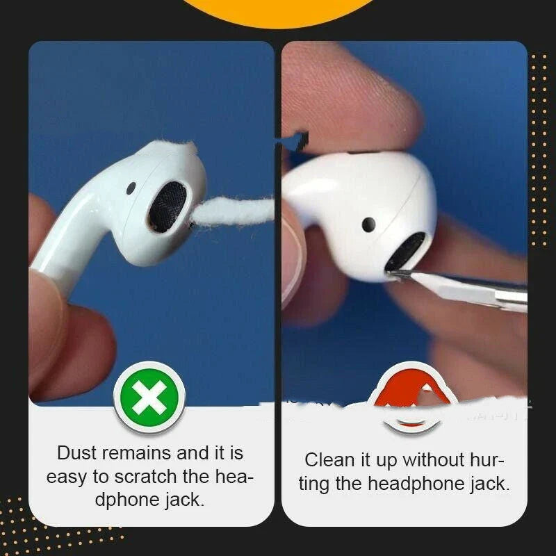 Premium wireless earbud cleaning kit with soft microfiber brush for efficient and convenient maintenance of earbuds and charging case