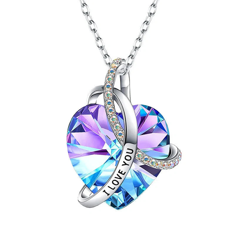 Elegant Love Pink Amethyst Crystal Necklace with heart-shaped pendant