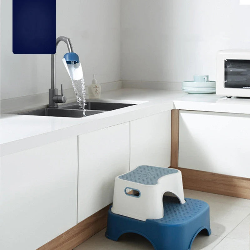 Children's Baby Faucet Extender Wash Station in blue and red colours
