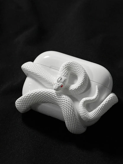Spooky AirPods Pro case with creepy snake design, offers superior protection for wireless earphones