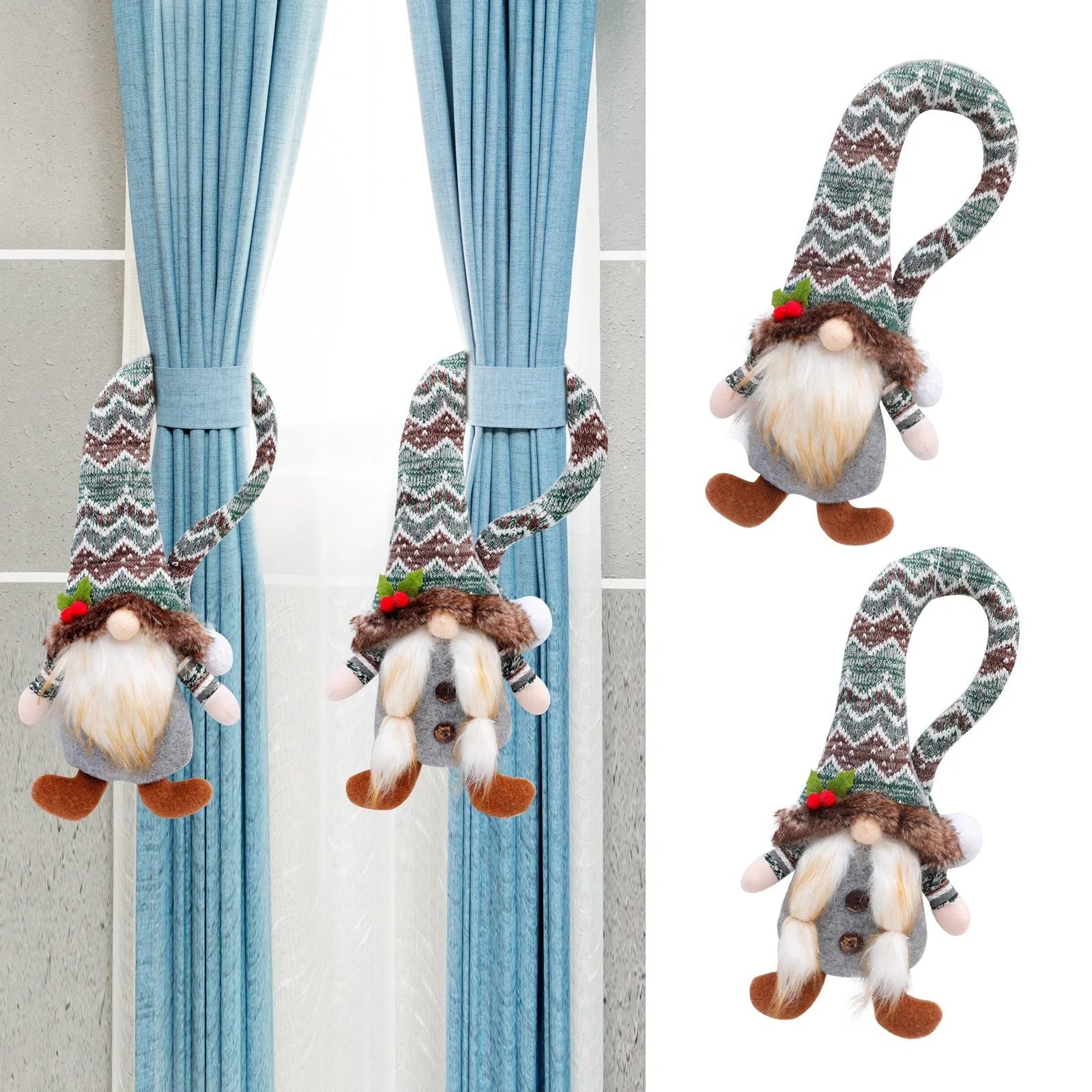 Christmas Faceless Doll Curtain Buckle for festive home decoration
