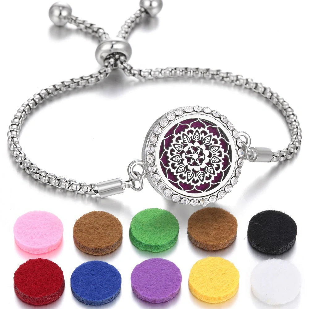 Stylish Aromatherapy Bracelet with Essential Oil Diffuser in various designs