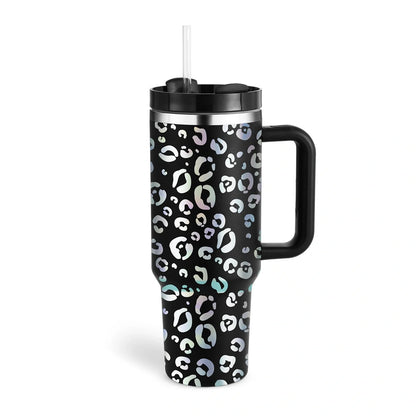 40oz stainless steel coffee mug with handle and straw, BPA-free, various colours available