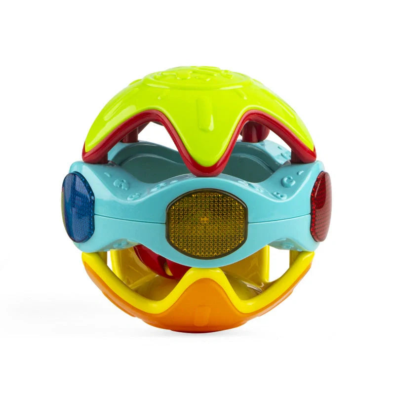 Bright yellow and orange baby rolling ball educational toy