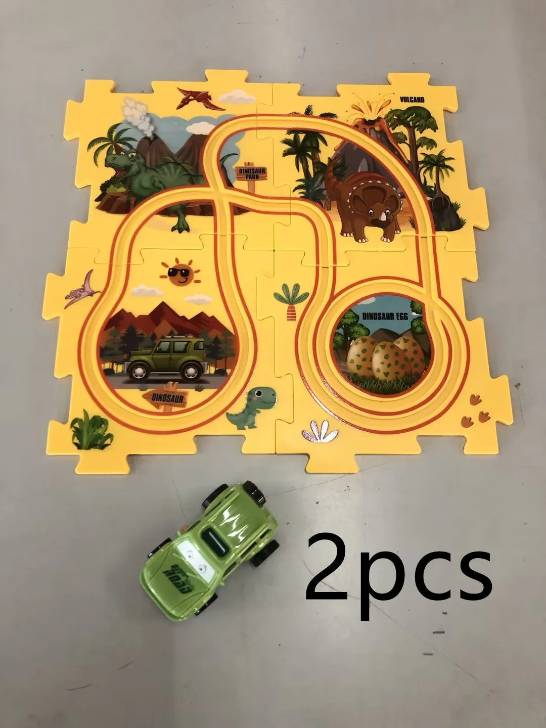 DIY Assembly Electric Railroad Speeder Toy with multiple track configurations