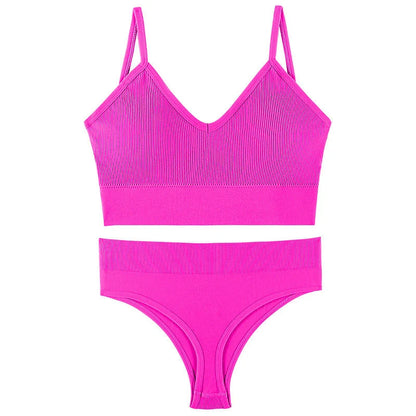 Wireless French triangle cup bra set for small chest push-up in various colours