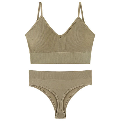Wireless French triangle cup bra set for small chest push-up in various colours