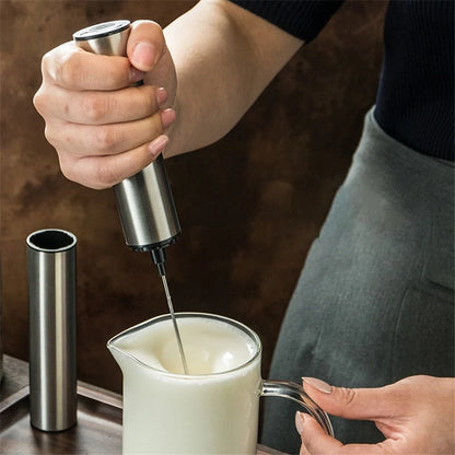 Electric Coffee Blender with Milk Frother in Silver