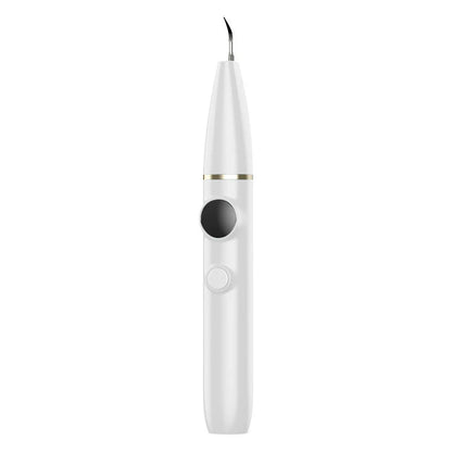 Close-up view of the high-powered dental cleaning tool with visual assistance and stainless steel construction