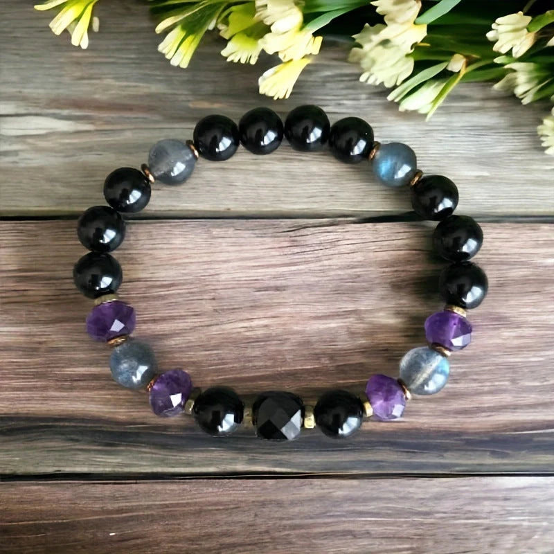 Premium 8mm Obsidian Beaded Bracelet - Versatile and Stylish Accessory