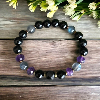 Premium 8mm Obsidian Beaded Bracelet - Versatile and Stylish Accessory