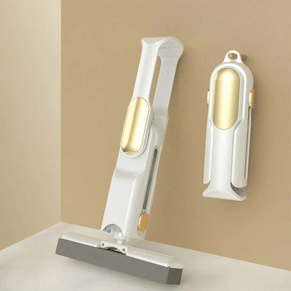 Hands-free floor cleaning mop with absorbent cotton heads for efficient and eco-friendly floor cleaning