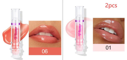 Glossy Luxury Lip Gloss in various shades with a mirror-like shine and hydrating formula