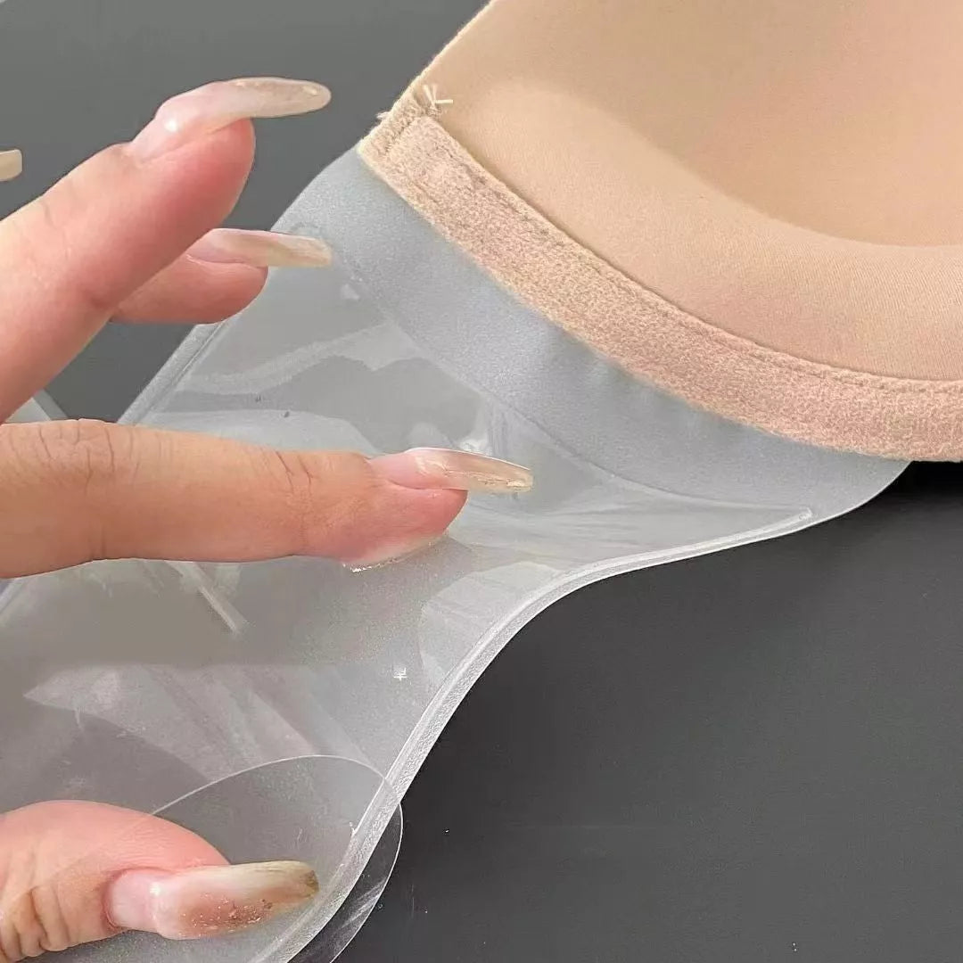 Strapless Beauty Back Chest Paste Back Push Up Invisible Non-slip Underwear in skin colour and black