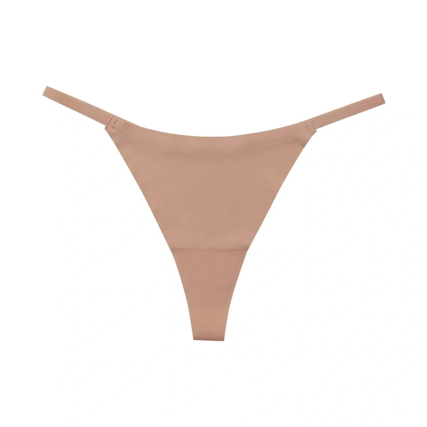 Low waist ice silk seamless T-back female underwear set in multiple colours