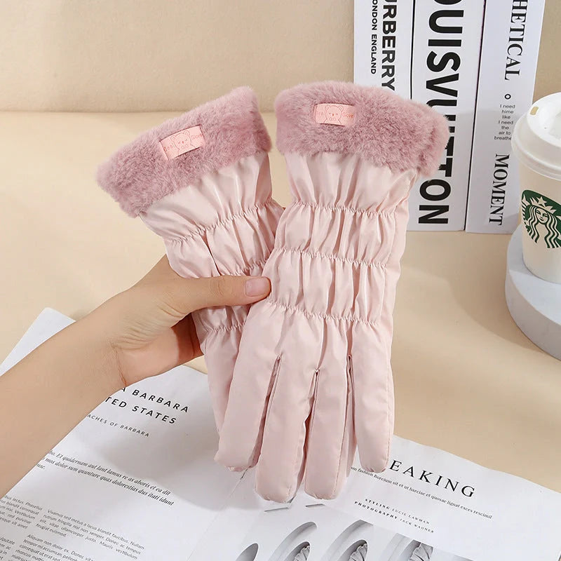 Cosy winter gloves with touch screen capability and fleece lining, available in various stylish colour options