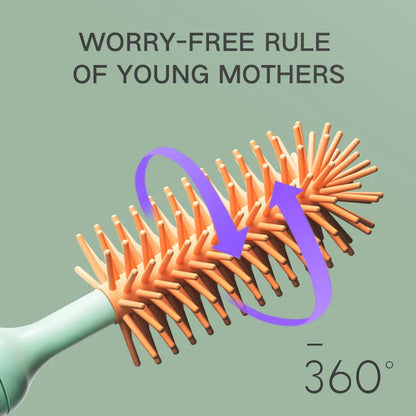 Electric Silicone Bottle Brush with 360-degree rotation for cleaning baby bottles and pacifiers