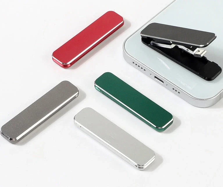 Premium aluminum alloy folding smartphone stand with adjustable viewing angle and one-second unfolding design