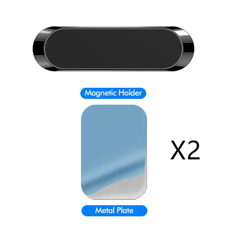 F6 Strip Plate Magnetic Car Phone Holder with steel spring frame in grey