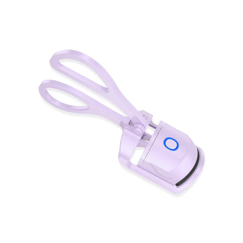Rechargeable heated eyelash curler with temperature control, perfect for curling and defining lashes