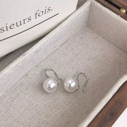 Elegant sterling silver pearl non-piercing clip earrings for women