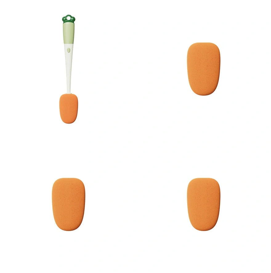 3-in-1 multifunctional cleaning brush set with carrot design for efficient kitchen cleaning