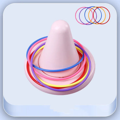 Children's balance training sensory toy with throwing rings in bright colours