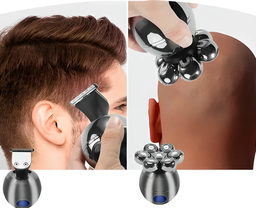 Premium 7D Floating Cutter Waterproof Electric Shaver with intelligent power display and versatile 5-in-1 design