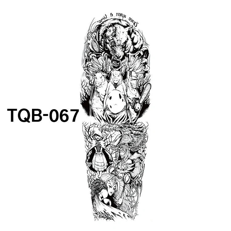 Waterproof Full Arm Tattoo Sticker in various colours for temporary body art