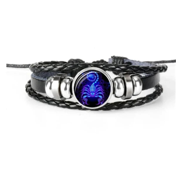 Zodiac Constellation Bracelet with Braided Design for Men, Women, and Kids in Various Colors
