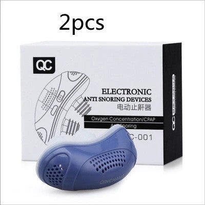 Electric Anti-snoring Respirator in coral blue, mint green, and ivory white