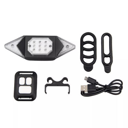 USB rechargeable bicycle turn signal with remote control LED lights for night-time safety