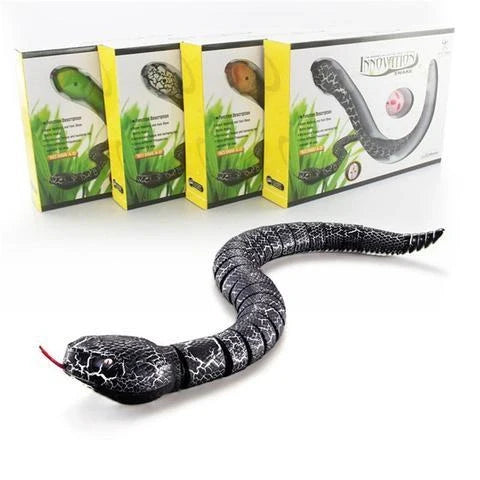 Realistic remote control toy snake with retractable tongue and swinging tail