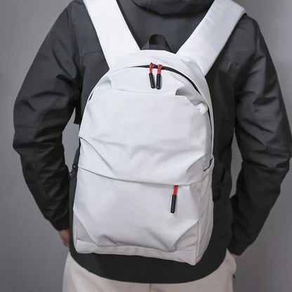 Stylish nylon backpack with multiple compartments for everyday use