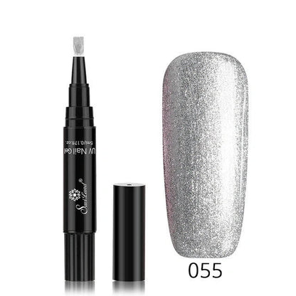 3-in-1 Gel Nail Varnish Pen with Glitter for easy one-step nail art