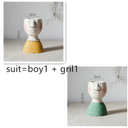 Elegant Greek-inspired cement flower pot vase with classical design for home and garden decor
