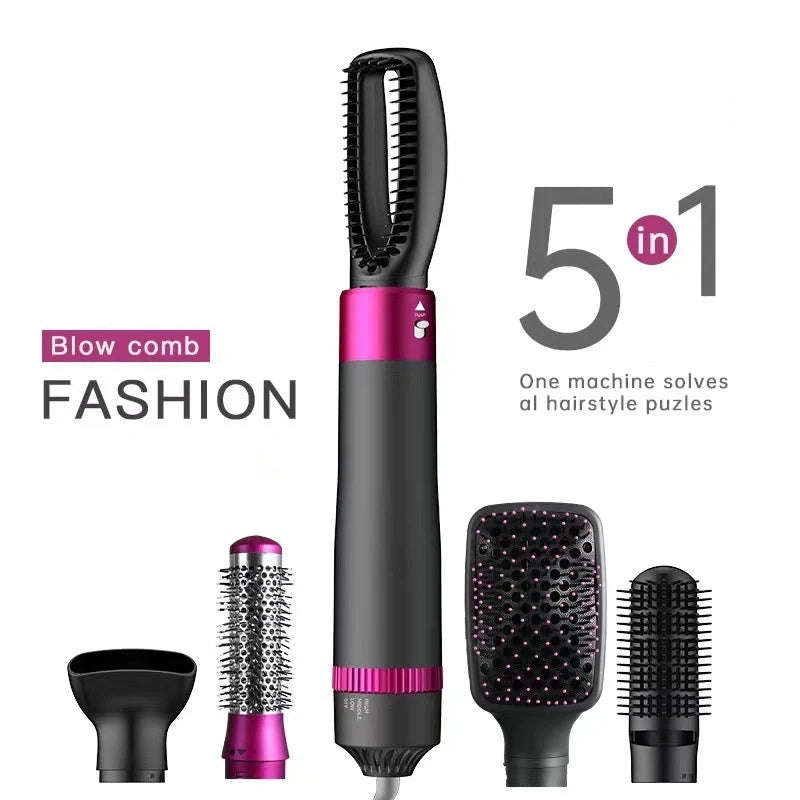 Professional 5-in-1 Hair Dryer Brush in Dyson Grey with multiple attachments for versatile styling