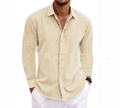 Men's American Retro Long Sleeve T-shirt in various solid colours
