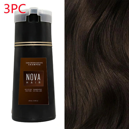 3-in-1 Hair Dye Shampoo for quick grey coverage and hair nourishment