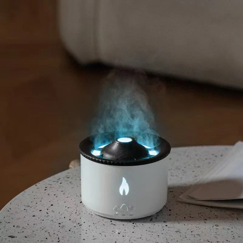 Ultrasonic Essential Oil Diffuser with Relaxing Flame and Jellyfish Smoke Ring Effects