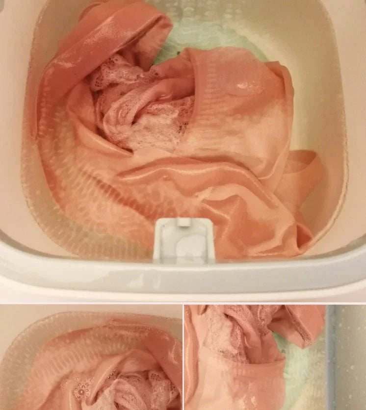 Compact ultrasonic mini washing machine with blue, white, and red colour options