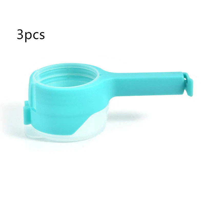 Premium food preservation clip with airtight seal and wide pouring spout to keep snacks fresh