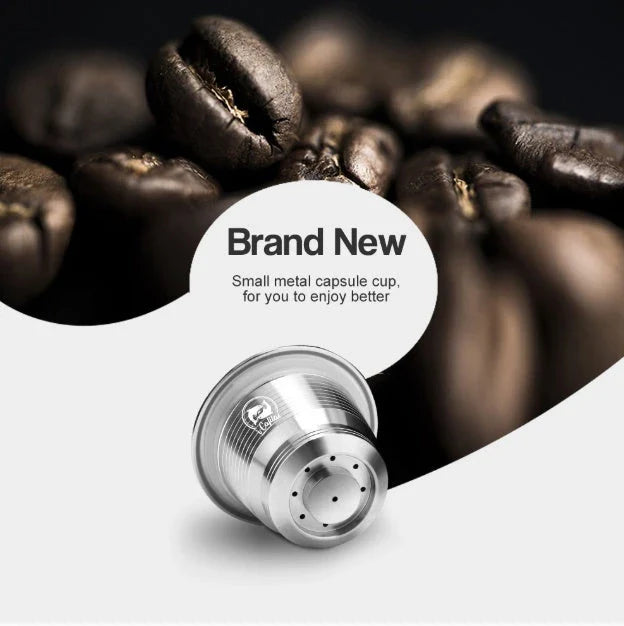 Premium stainless steel coffee capsule holder with integrated tamper for easy organization and perfect espresso extraction