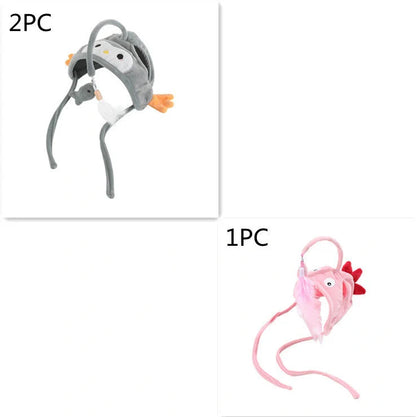 Adjustable head wearing feather funny cat stick toy for indoor play
